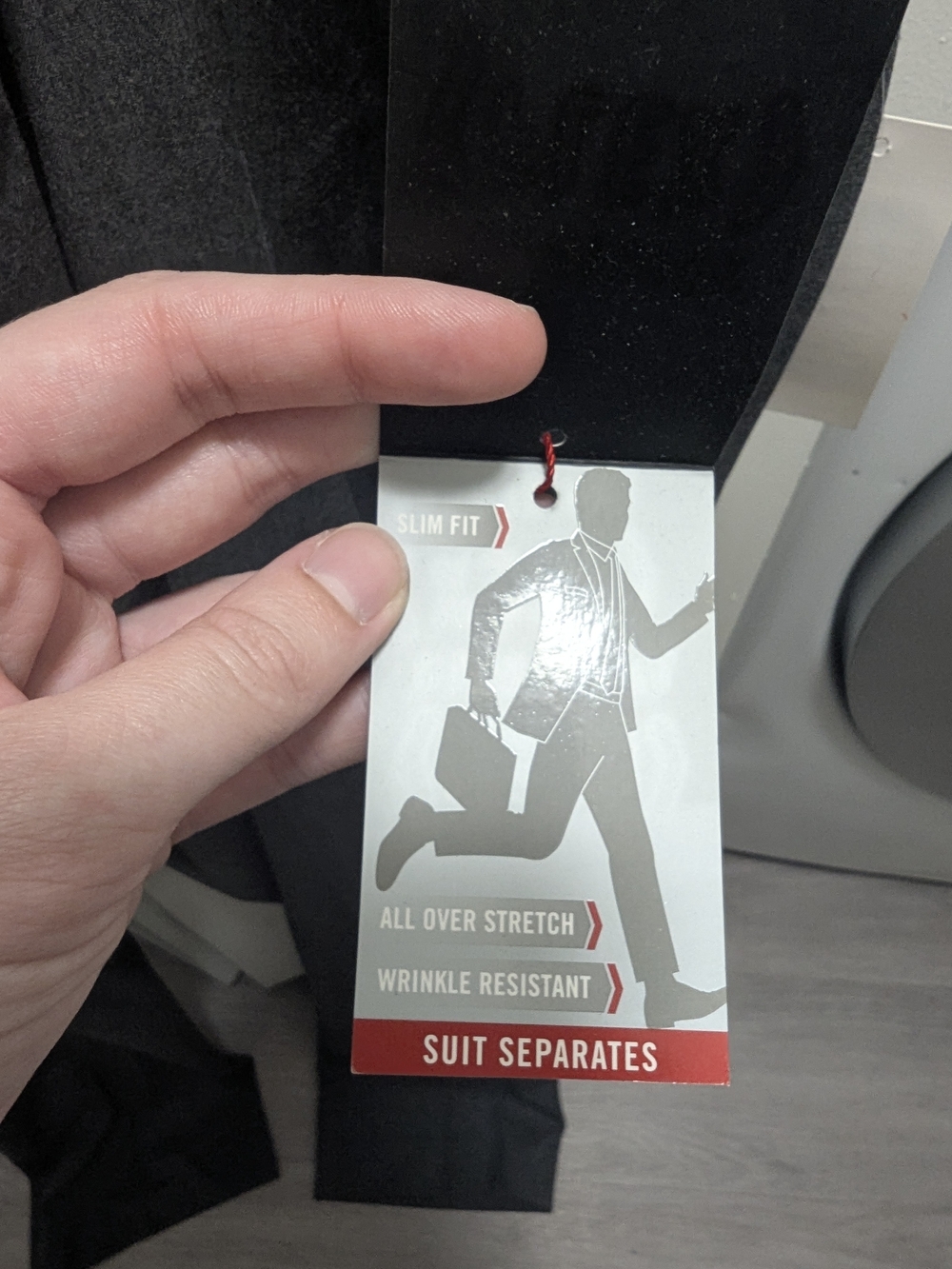 Van Heusen Flex Men's Charcoal Dress Pants - Picture 3 of 5